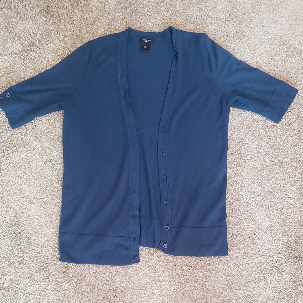 Navy Short Sleeve Cardigan